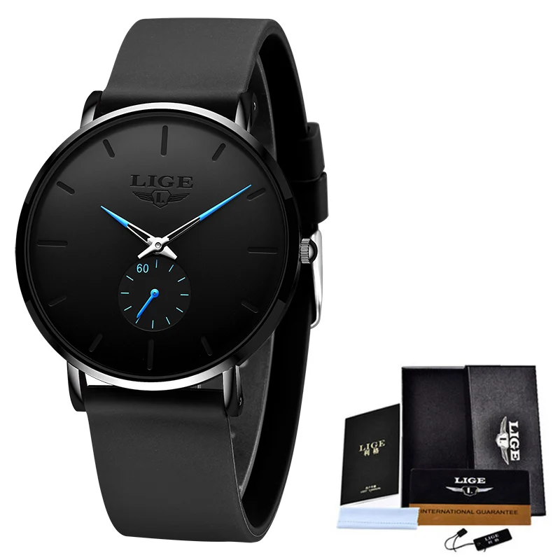 Watch LIGE New Fashion Mens     Waterproof Simple Ultra-Thin  Men Clock  Masculi - £46.73 GBP