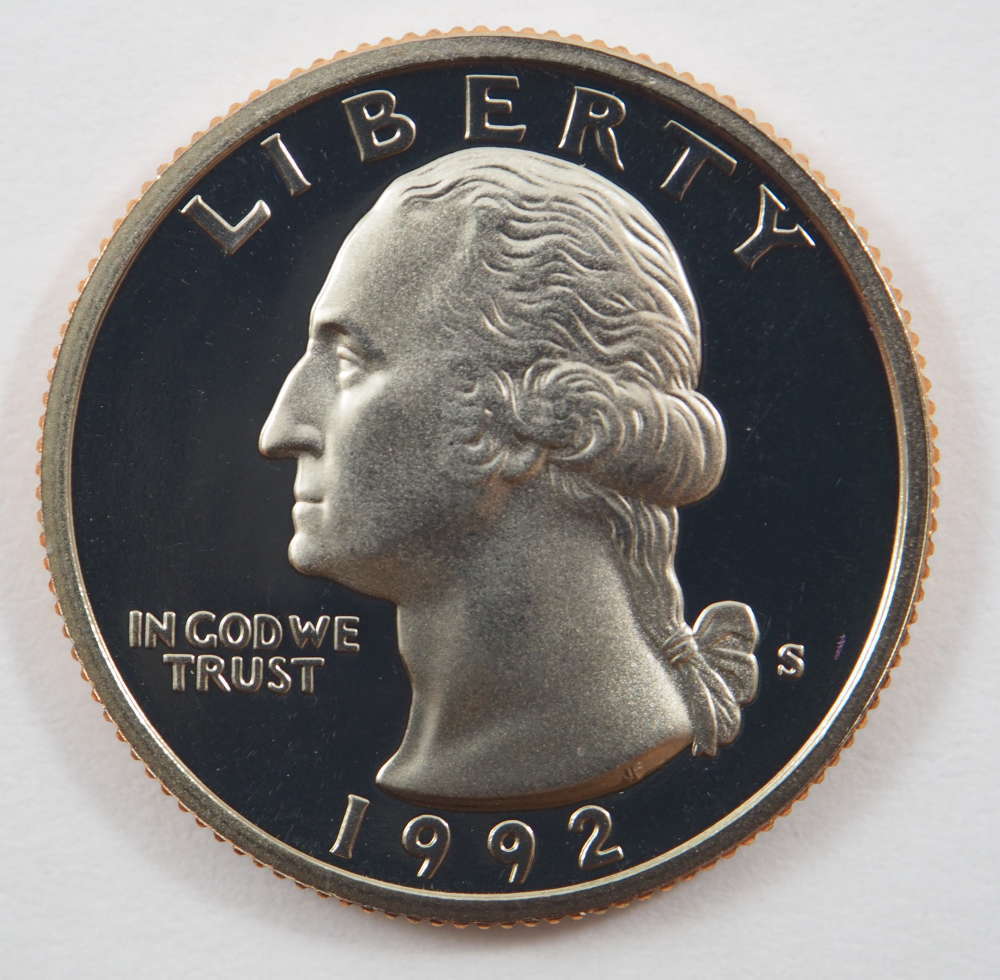1992 S Washington Clad Quarter Proof GEM US Coin Proof (PF) - SKU 73USQCL - $4.95