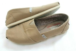 BOBS by SKECHERS Size 7.5 Natural Slip On Flats Shoes Memory Foam Womens - £15.79 GBP