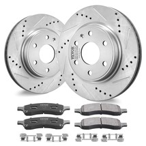 VEVOR Drilled Slotted Front Brake Rotors Pads Kit for Chevy Traverse GMC Acadia - £125.58 GBP