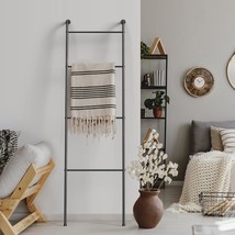 Blanket Ladder Decorative Holder For Bathroom, Wall Leaning Metal Drying Quilt S - £31.63 GBP