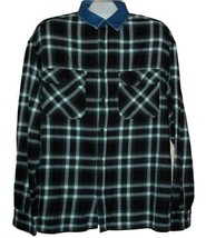 H&amp;M Men&#39;s  Black Green White Flannel Plaid Cotton Shirt Size L Classic Fit - £25.90 GBP