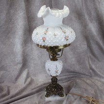 Fenton Marble Base Lamp Vintage Hand Painted Signed by Louise Piper - £268.61 GBP