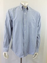 L.L. Bean Men&#39;s 16 1/2  Blue White Striped Long Sleeve Button Down Dress... - £7.75 GBP