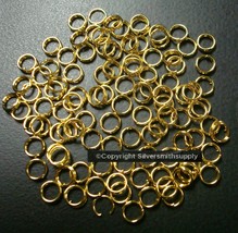 5mm Gold plated split rings jump rings 100pcs beading bails charm attach... - £2.32 GBP