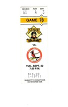 Sep 22 1992 St Louis Cardinals @ Pittsburgh Pirates Ticket Barry Bonds Van Slyke - £15.48 GBP