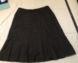 Larry Levine Black Linen Blend Skirt Size 10 With Pockets - £11.12 GBP