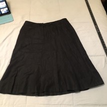 Larry Levine Black Linen Blend Skirt Size 10 With Pockets - £11.18 GBP
