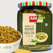 Home Made Green Chilli Pickles in Extra Virgin Olive Oil, 500 gm Mirch k... - £21.04 GBP