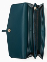 Kate Spade Marti Dark Green / Blue Leather Large Flap Wallet K6402 NWT $249 - £55.37 GBP