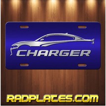 CHARGER Inspired Art on Silver and Blue Aluminum Vanity license plate Tag - £15.80 GBP