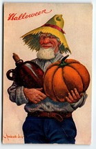 Halloween Postcard Farmer Moonshine Jug Valentine &amp; Sons Signed Bernhard Wall - £569.97 GBP