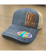 Fathers Day Leather Patch Hat &quot; I Fix Stuff &quot; - £21.61 GBP