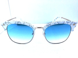New  BALENCIAGA BA 114-K/S 24W 55mm White Gold Blue Oversized Women&#39;s Sunglasses - £216.69 GBP
