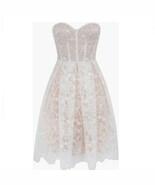 NADINE MERABI Olivia Strapless Lace Dress, Designer Luxury Medium (8) White, NWT - €342,78 EUR NADINE MERABI Olivia Strapless Lace Dress, Designer Luxury Medium (8) White, NWT - €342,78 EUR
