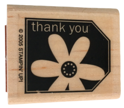 Stampin Up Rubber Stamp Thank You Flower Daisy Tag Friendship Card Making Craft - £3.18 GBP