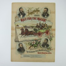 Sheet Music Wait For The Wagon Automotive Studebaker Bros Indiana Antique 1884 - £62.68 GBP