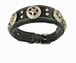 Shwaan Genuine Leather Dog Collar,Medium Size dog Neck Size 13&quot; to 17&quot; - £35.65 GBP