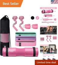 High-Density Foam Barbell Pad Set with Safety Straps &amp; Resistance Bands ... - $40.50