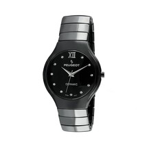 Peugeot Women&#39;s Ceramic Crystal Watch - PS4898BK **PARTS/REPAIR - $25.00