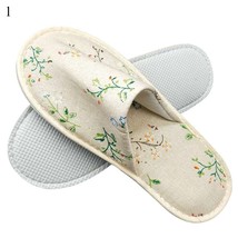 1PC Hotel Disposable Slippers Women Fashion Printed Linen Slippers Home Guest Fl - £9.38 GBP