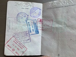Vecchio documento di viaggio certificato Israele annullato anni 1980-1990 - $14.99