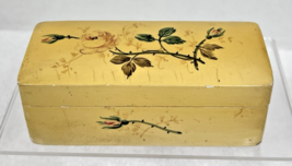 Antique Italian Pink Rose Desk Stamp Box Chippy Cottage Core 4 3/4 x 1 5... - $29.21