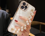 Luxury plating pearl bracelet chain soft case for iphone 13 14 12 pro max 11 xs thumb155 crop