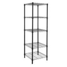 5 Shelves Adjustable Steel Wire Shelving Rack In Small Space Or Room Corner, Met - £107.54 GBP