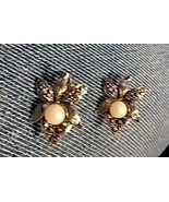 Marcasite Clip-on Faux Pearl Lily Earring - $16.23 CAD