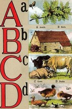 A, B, C, D Illustrated Letters by Edmund Evans #2 - Art Print - £17.37 GBP+