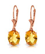 Galaxy Gold GG 14k Rose Gold Leverback Dangle Earrings with Oval-shaped ... - $524.69