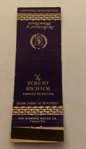 Vintage Matchbook Cover Matchcover The Robert Richter Hotel Tampa FL - £2.63 GBP
