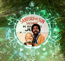 Sanford And Son Snowflake Multi Colored Light Holiday Christmas Tree Ornament - £12.27 GBP