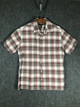 Van Heusen Button Up Pocket T Shirt Large L Mens Regular Fit Short Sleeve Plaid - £9.41 GBP