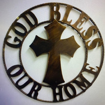 Metal Wall Sign: God Bless Our Home 26&quot; Heavy METAL- New! - £26.86 GBP