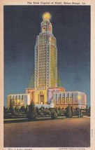 State Capitol Night Baton Rouge Louisiana LA 1949 Postcard B02 - £2.34 GBP