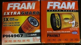 Lot Of 2 FRAM Extra Guard PH4967 Spin-On Oil Filter Sure Grip - £7.13 GBP