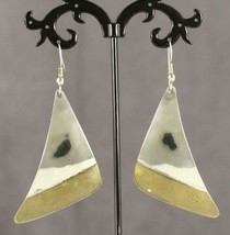 Artisan Crafted Pierced Geometric Pierced Earrings Nickle &amp; Brass MODERNIST - £10.89 GBP