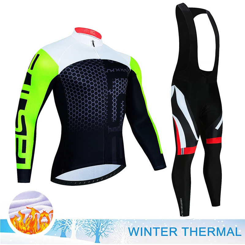 House Home New 2023 Winter Thermal Fleece Set Cycling Clothes Men&#39;s  Suit Sport  - £51.51 GBP