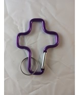 Aluminum Hook Carabiner Purple Cross Shaped Key Chain, Backpack Clip, 1 PC - $3.50