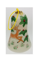 Ornament Hand Painted Glass Reindeer Bell Gaul Searson Limited San Francisco - £19.67 GBP