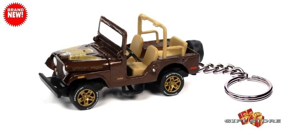  RARE KEYCHAIN BROWN JEEP CJ5 WILLYS CJ-5 (AMC KAISER) GREAT GIFT or DIO... - $48.98