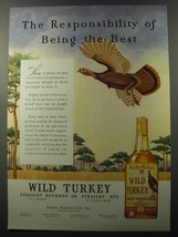 1953 Wild Turkey Bourbon Ad - The responsibility of being the best - £14.89 GBP