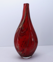 Murano Aventurine Red and Gold Teardrop Vase - £51.68 GBP