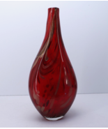 Murano Aventurine Red and Gold Teardrop Vase - $93.59