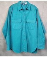 Vintage Woolrich Shirt Mens Large Blue Chamois Flannel Long Sleeve L Mad... - $50.26 CAD