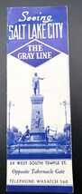 Vtg Brochure Travel Ephemera Seeing Salt Lake City UT Gray Line Circa 40... - $19.99