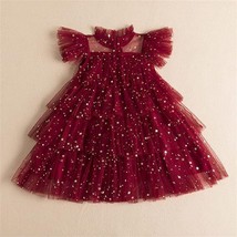 NNJXD Little Girl&#39;s Red Tulle Ruffles Tutu Dress - Size: 4-5 - £12.18 GBP