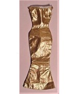 Barbie Gold Lame Long Flare Sheath Evening Dress Vintage 9&quot; - $36.95